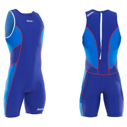 Zone3 aquaflo tri suit blau backzip Herren Z14117